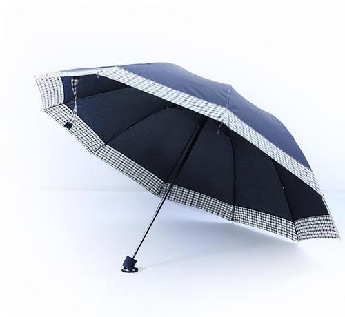 2014新款拼格伞上市 成人网格边遮雨防晒三折叠伞 厂家直销